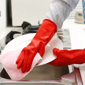 Multi Purpose Waterproof Anti Slip Nitrile Gloves Anti Slip Diamond Texture Household Cleaning Kitchen