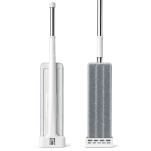 Multi-Size Self-Wringing Hands-Free Microfiber Flat Mop with Stainless Steel Handle