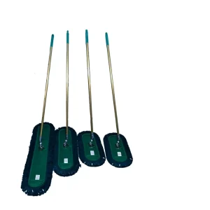 Multi-Size Swivel Dark Green Synthetic Fiber Yarn Dust Mop with Metal Handle for Commercial Hotel Floor Cleaning