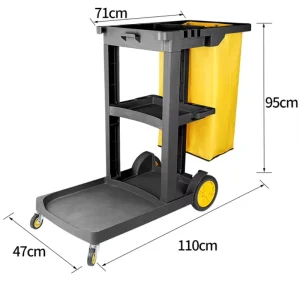 Multi function Plastic Cleaning Cart Housekeeping Trolley Restaurant Hotel Cleaning Trolley Cart with Wheels