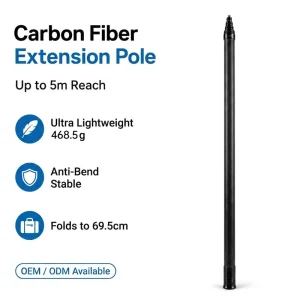 Multi functional Carbon Fiber Camera Extension Rod Smartphone for Fill Light Microphone Foldable Handheld Pole PhoneClamp