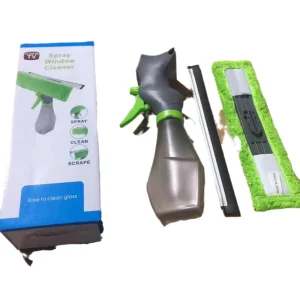 Multi functional Wiper Microfiber Scraper Window Cleaning Tool Rubber 3 in 1 Window Squeegee with Spray Bottle