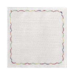 Multi layer Cotton Yarn Gauze Dish Cloth Rainbow Zigzag Stitched Absorbent Non stick Oil Kitchen Cleaning Dish Towel Wiping Rag