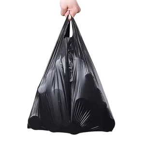 Multi-purpose HDPE Black T-shirt Vest Plastic Bag Disposable Handheld Shopping Bag Garbage Trash Bin Liner for Home Shop