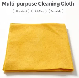 Multi-purpose Microfiber Cleaning Cloth Reusable Yellow Kitchen Dish Cleaning Towel for Household Car Cleaning