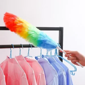 Multicolor Anti-Static Microfiber Feather Duster with Long Handle for Car and Household Cleaning
