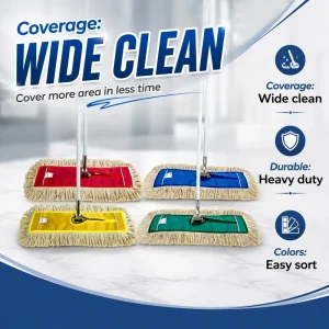 Multicolor Heavy-Duty Industrial Cotton Dust Mop for Hotel Warehouse Office Sanitation