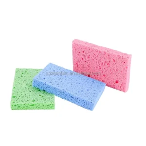 Multicolor Natural Cellulose Wood Pulp Sponge Scouring Pad for Dishwashing and Kitchen Cleaning