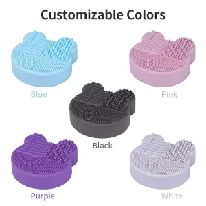 Multicolor Silicone Bear Makeup Brush Cleaner with Cleaning Box