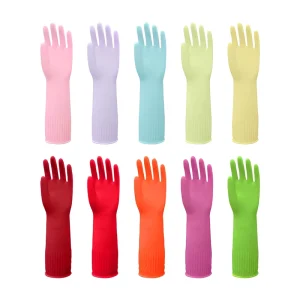Multicolor Women’s Household Latex Gloves for Kitchen Dishwashing and Laundry, Waterproof, Elastic, Soft, Durable, 300 Pairs per Box