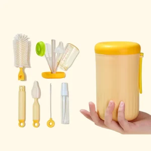 Multifunction Baby Products Bottle Drying Rack Cleaning Brush Nipple Brushes Baby Bottle Brush Set Travel Cleaner