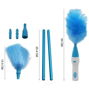 Multifunction Electric Feather Spin Duster with Battery and Changeable Head Microfiber Duster