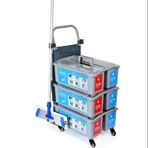 Multifunction Hospital Cleaning Trolley Cart with Mute Wheel Spray Flat Mopping Bucket Trolley Features