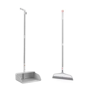 Multifunction Stainless Steel, PP and PET Household Broom and Upright Dustpan Set with Long Handle