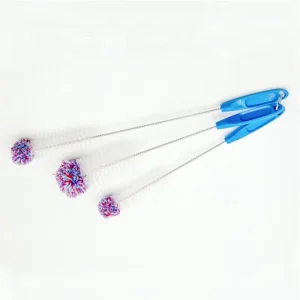 Multifunctional 360 Degree Glass Teacup Long Handle Stainless Steel Plastic Cotton Head Test Tube Cup Tip Cleaning Brushes