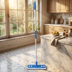 Multifunctional 360 Swivel 1.3m Telescopic Microfiber Flat Mop with Adjustable Aluminum Handle for Wet Dry Professional Cleaning