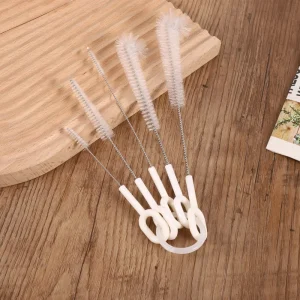 Multifunctional 5 Piece Small Size Nylon Cleaning Brush Set for Spout Suction Tube Kettle Gap Cup Washing