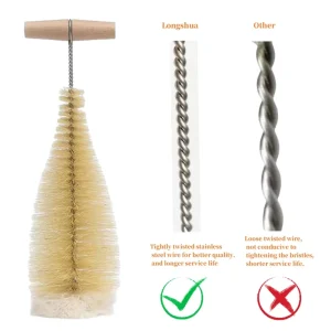 Multifunctional Cleaning Brush with Nylon Bristles and Wooden Handle for Baby Bottles and Kitchen Tools