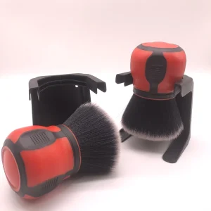 Multifunctional Detailing Brush Red Car Detailing Brushes with Storage Rack Covers Soft Bristles Brush