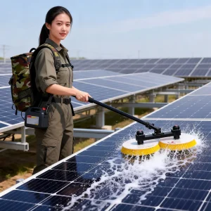 Multifunctional Dual-Head Solar Panel and Window Glass Cleaning Robot Electric Double-Disc Rotary Brush Machine