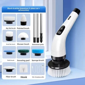 Multifunctional Electric Extended Telescoping Wireless Waterproof Cleaning Gadget Household Floor Kitchen Sweeping Brush