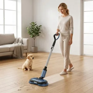 Multifunctional Electric Spin Mop Vertical Handheld Wet and Dry Floor Mop with Adjustable Handle Rechargeable Waxing Polisher