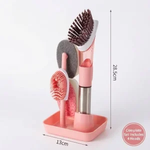 Multifunctional Household Kitchen Cleaning Brushes Set Liquid Added Dishwashing Pot Washing Brush Long Handle Oil Stain Brush