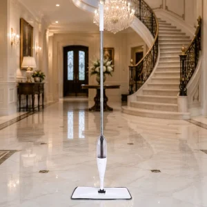 Multifunctional Microfiber Refillable Water Tank Push Button 360 Swivel Stainless Steel Wet Dry Hardwood Tile Floor Spray Mop