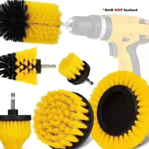 Multifunctional Nylon Brush and Metal Handle Drill Scrubber Set for Bathtub Shower & Sink Cleaning