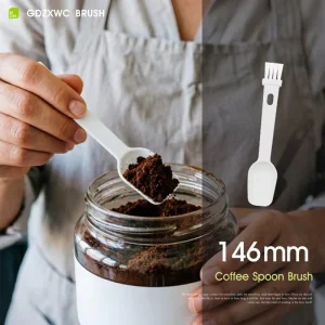 Multifunctional PP 5-Piece Coffee Machine Cleaning Brush and Spoon Kit for Cafe Utensils and Gaps