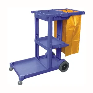 Multifunctional Plastic Cleaning Trolley Janitor Cart Service Trolley for Hotels Without Cover for Cleaning Services