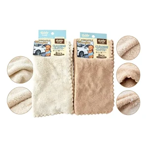 Multifunctional Polyester Polyamide Microfiber Car Cleaning Dry Cloth 280gsm Overlocked Edge Household Wiping Towel 3030cm