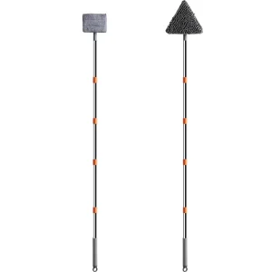 Multifunctional Telescopic Stainless Steel Microfiber Wall Cleaning Tool for Kitchens Ceilings Foldable Triangular Mop
