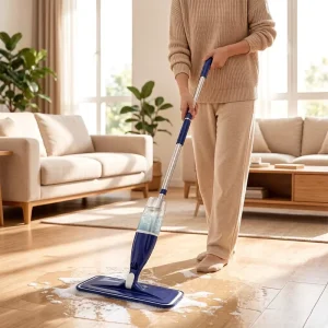 Multifunctional Water Spray Mop Labor Saving Quick Drying Floor Cleaner Mop for Office Bedroom Daily Cleaning
