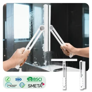 Multipurpose Cleaning Squeegee with Replaceable Rubber Blade Window Glass Cleaner Wiper with 360 Degree Rotating Head