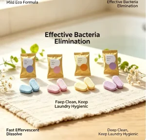 Multipurpose Cleaning Tablets for Laundry Washers, Dishwashers, Coffee Equipment, and Drain Pipes