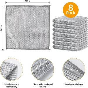 Multipurpose Double Single Layer Steel Non Scratch Wire Dishcloth Steel Wire Dish Towel Dishwashing Rags