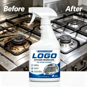 Multipurpose Kitchen Heavy Oil Stain and Grease Remover 500ml Kitchen Degreaser Cleaner Liquid Foam Spray for Stoves Range Hoods