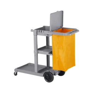 Multipurpose Plastic Janitor Cart With Cover for Hospital Housekeeping