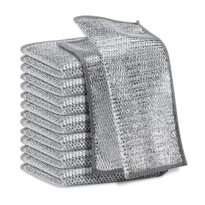 Multipurpose Wire Dish Washing Rag Non Scratch Wire Scrubbers Dishcloth Kitchen Towel Cleaning Cloths for Wet and Dry