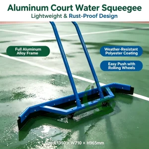 Muti Functional Sports Court Water Sweeper Squeegee With Wheels Water Remover for Tennis Pickleball Basketball Volleyball Court