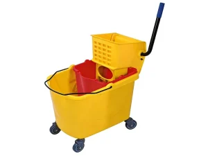 NEW Design 60L Down Press Double Wringer Trolley With Storage Basket H0226 Commercial Cleaning
