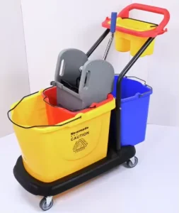 NEW design 80L Down Press Double Wringer Trolley With Storage basket H0228 Commercial Cleaning