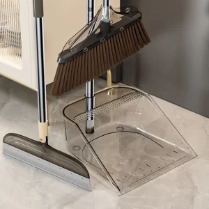 NOWJOY New Style High End Broom Dustpan Set Light Luxury Sustainable Bathroom Use Transparent Beauty Soft PET High quality