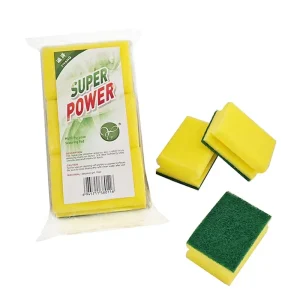 Nail Protected Polyester Sponge Scouring Pad Sustainable Kitchen Cleaning Scrub 3 Pack OEM ODM Available
