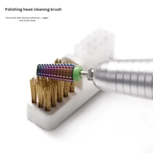 Nail Tool Cleaning Brush with Copper Wire Bristles for Nail Polish Dust and Powder Removal, Electric Grinder and Nail Drill