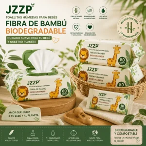 Natural Bamboo Fiber Newborn Wipes Unscented Hypoallergenic Disposable Wipes 80 Count Per Pack