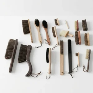 Natural Bristle Wood Handle Brushes for Shoes Clothes Couch Bed and Household Dust Cleaning