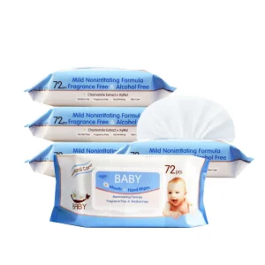 Natural Care Baby Wet Wipes 72PCS Disposable Degradable Spunlace Material Newborn