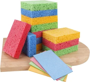 Natural Cellulose Compostable Eco-Friendly Pop-Up Kitchen and Bathroom Cleaning Brush Biodegradable Coconut Scrubbing Sponges